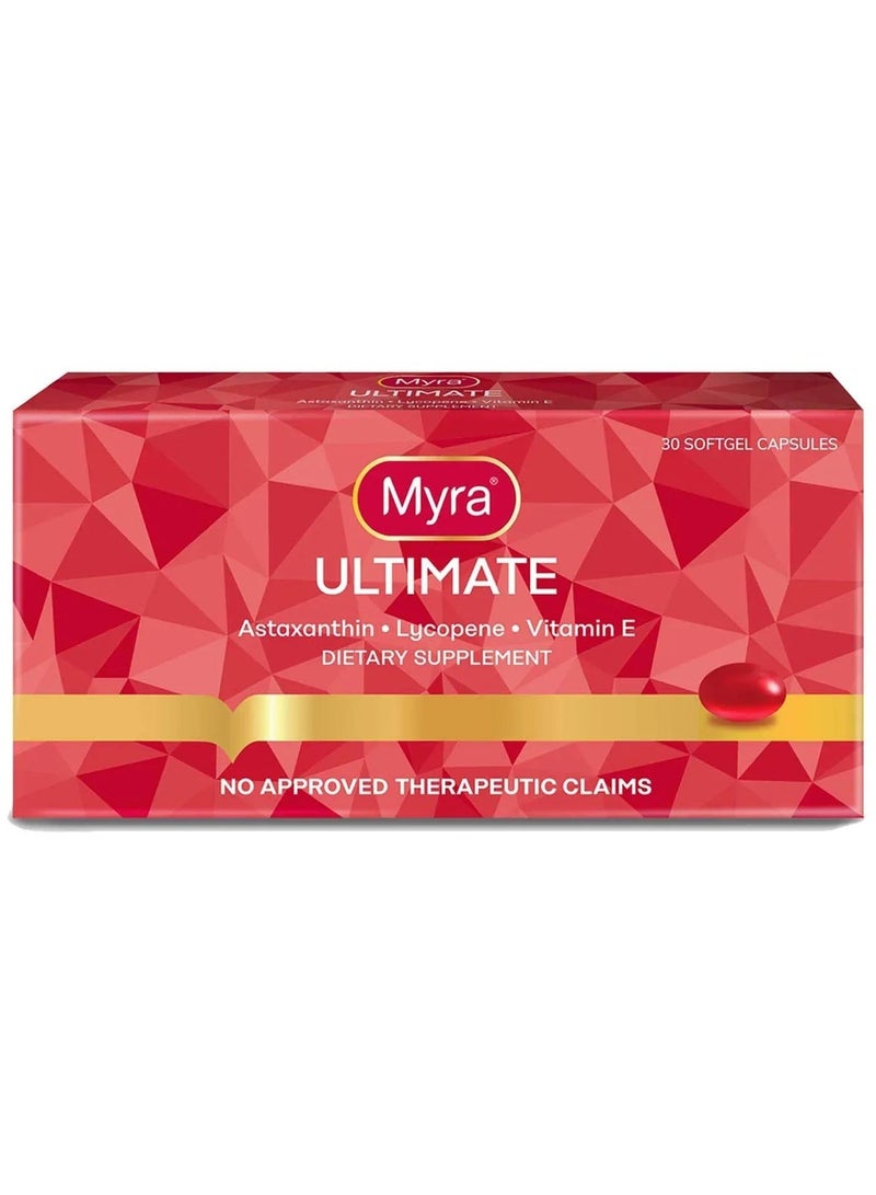 مايرا ميرا ألتيميت أستازانتين، ليكوبين وفيتامين هـ، 30 كبسولة هلامية - Image 2