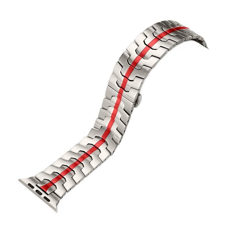 AD سوار ساعة ذكية سوار معدني من الستانلس ستيل متوافق مع Samsung Galaxy Watch 8 Classic بملاءمة قابلة للتعديل وحزام بديل للاستخدام اليومي باللون Starlight قابل للتعديل - Image 1