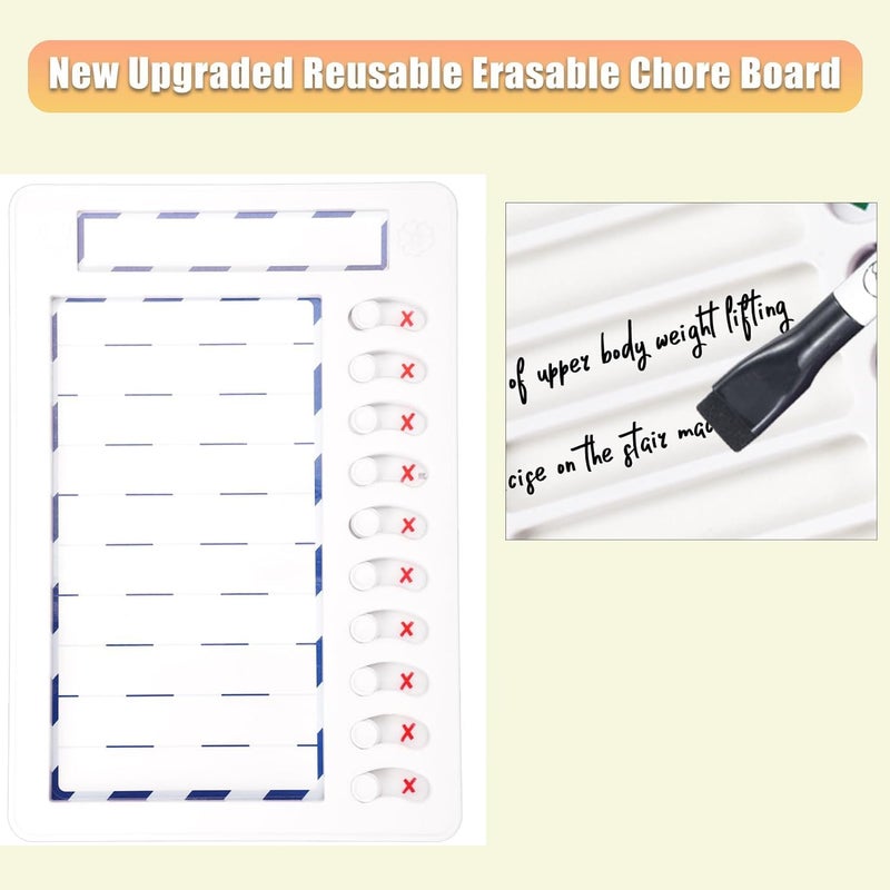 KASTWAVE Magnetic Dry Erase Chore Chart For Kids Multiple Kids, Reusable To Do List Board, Habit Tracker, Checklist Board, Rv Daily Routine Schedule Board Planner For Refrigerator, Wall, Desk (White) - Image 2