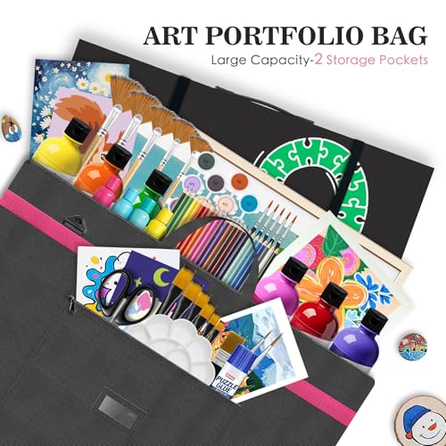Nariolar Large Art Portfolio Bag, 38 x 29.5 Inches Multi-Functional Storage Bag for Puzzle Storage Folder, Puzzle Board, Artworks, Sketching, Posters, and Drawing Boards - Image 4