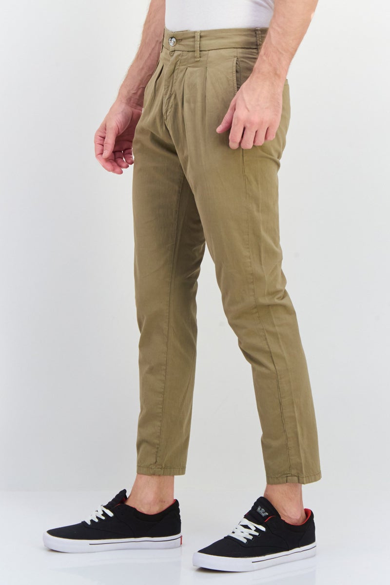 Sorbino Men Regular Fit Plain Chino Pants, Khaki - Image 2