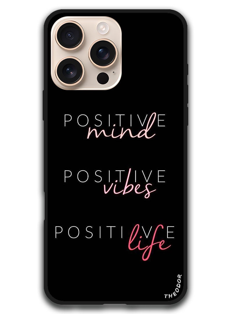 Theodor Protective Case Anti Scratch Shock Proof Bumper Cover For iPhone 16 Pro (6.3)-inch Positive Mind - Image 1