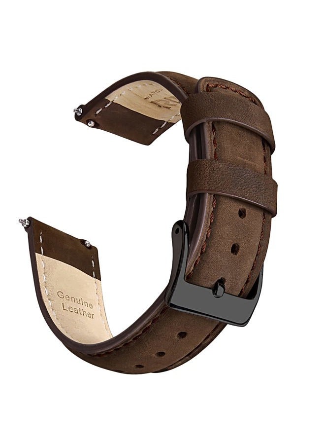 Ritche Quick Release Leather Watch Bands Genuine Watch Straps for Men Women- 18mm 20mm 21mm 22mm 23mm 24mm Top Grain Leather Watch Strap, Valentine's day gifts for him or her, Saddle Brown & Black, - Image 1