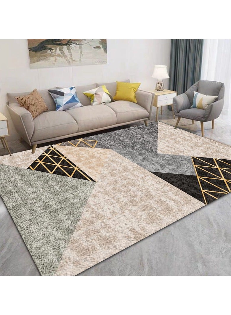 Loquat Squality Polyester Fiber Minimalist Geometric Printed Carpet - Image 1