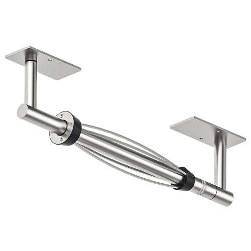 BATHDANCE Paper Towel Holder Under Cabinet Single Hand Operable Easy Tear Wall Mount with Damping Effect SelfAdhesive or Drilled for Kitchen Bathroom Sliver