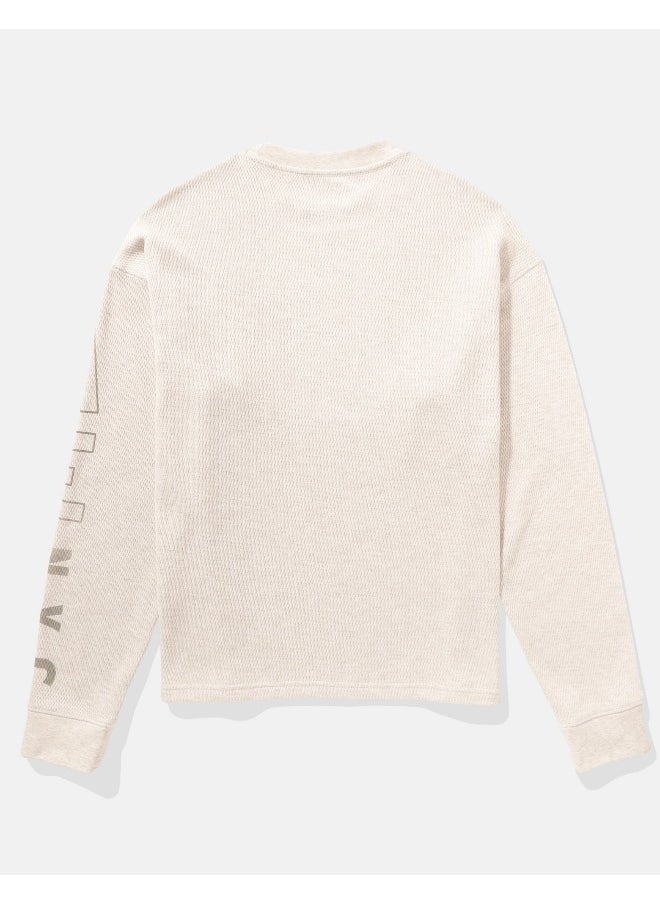 American Eagle AE Long-Sleeve Logo Graphic Thermal T-Shirt  - Image 3