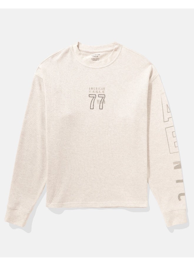 American Eagle AE Long-Sleeve Logo Graphic Thermal T-Shirt  - Image 4