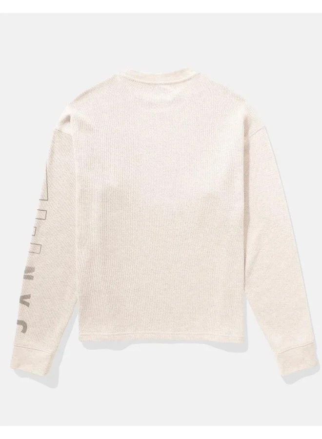 امريكان ايجل AE Long-Sleeve Logo Graphic Thermal T-Shirt