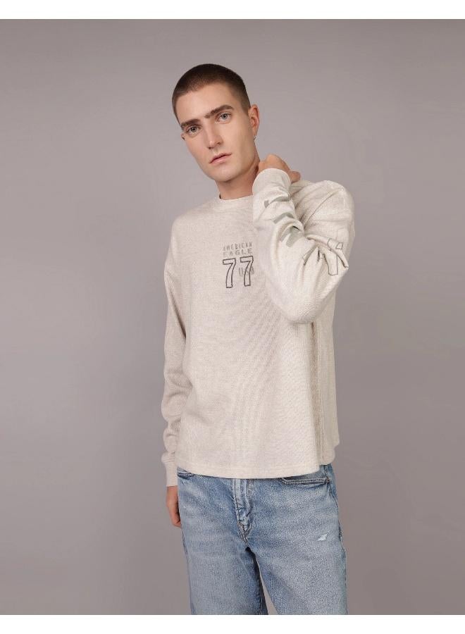 American Eagle AE Long-Sleeve Logo Graphic Thermal T-Shirt  - Image 1