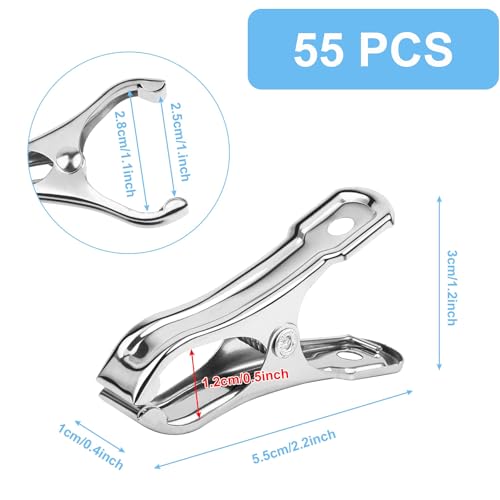 JULMELON 25 PCS Greenhouse Clips, 2.2 Inch Stainless Steel Garden Clips, Heavy Duty Row Cover Clips with Large Open Strong Grip for Fixing Netting Cover Film,Shade Cloth Film Plant Netting - Image 2