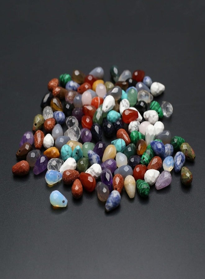 LE SKY 40 Pcs Healing Loose Beads Faceted Water Drop Shape Natural Necklace Stone Pendants Crystal for Jewelry Making DIY Craft - Image 5