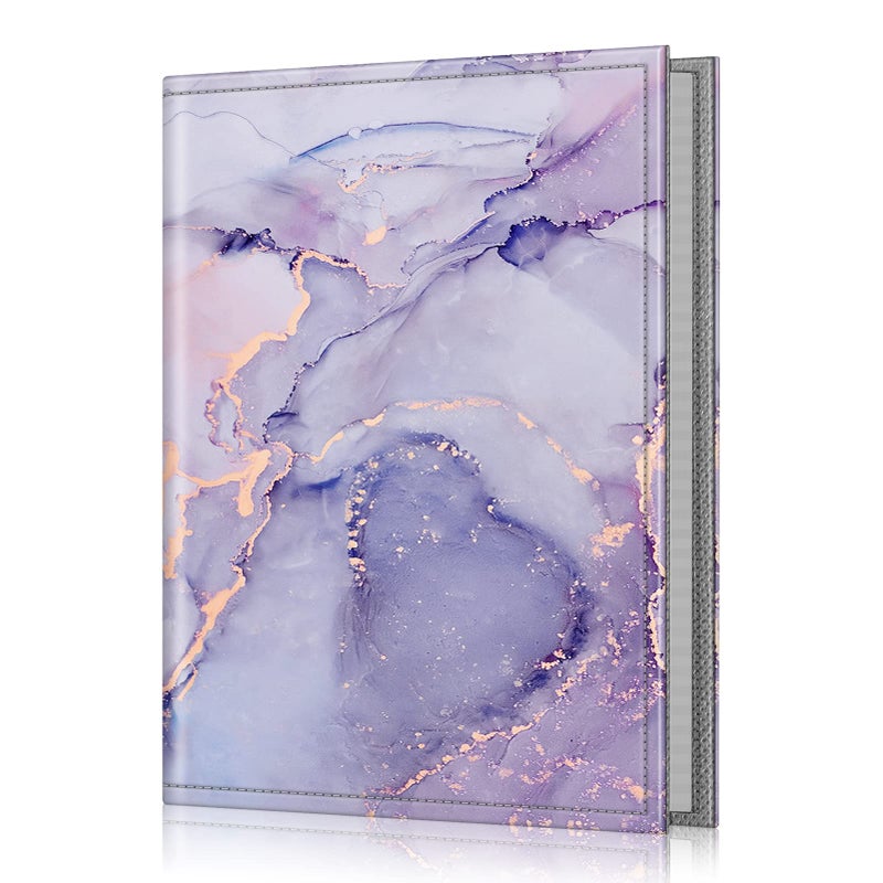 Fintie Fintie Photo Album 4x6 Photos - 52 Photos Small Mini Capacity Premium Vegan Leather Cover Photo Album  Portable Wallet Photo Album for Family Wedding Boys Girls  Lilac Marble - Image 1
