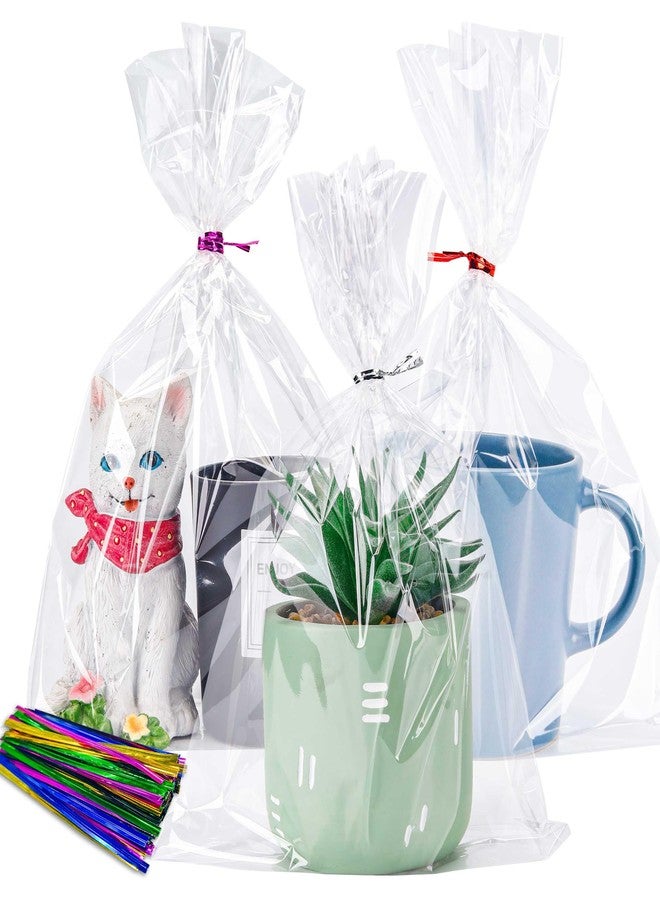 LOKQING LOKIQNG Cellophane Bags Plastic Gift Bags Clear Cookie Bags Treat Bags with Twist Ties for Party Favor Bags(200PACK,8x11inch) - Image 1