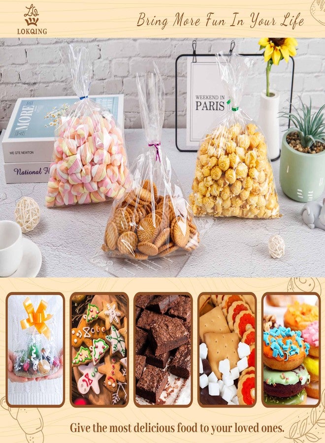 LOKQING LOKIQNG Cellophane Bags Plastic Gift Bags Clear Cookie Bags Treat Bags with Twist Ties for Party Favor Bags(200PACK,8x11inch) - Image 5