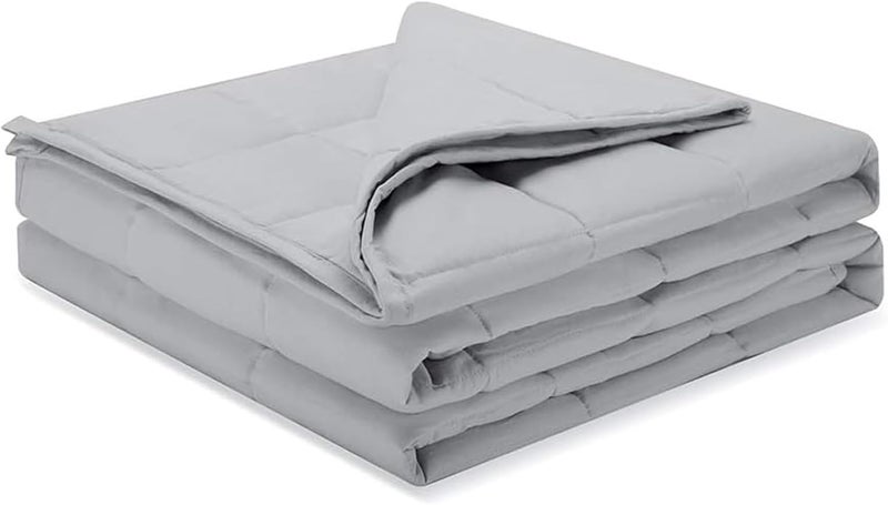 Weighted Idea Weighted Blankets for Adults (Grey,48"x72",15lbs) Breathable Twin Blanket with Premium Glass Beads Heavy Soft Throw Blanket for All-Season - Image 1