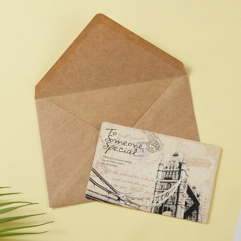 Toperd 50 Pack A7 Colorful 5x7 Envelopes V Flap Invitation Envelopes for 5x7 Cards, Birthday, Weddings, Graduations, Greeting Cards, Baby Shower 5.24 x 7.24 Inches (Brown) - Image 5