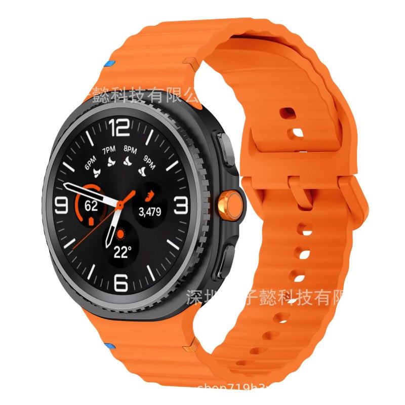 Adjustable Silicone Sport Smartwatch Band Compatible with Samsung Galaxy Watch 8 Classic with Fit Soft Strap and Quick Daily Replacement Black - Image 2