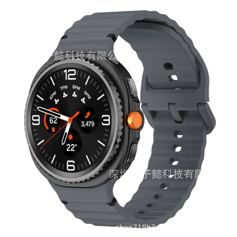 Adjustable Silicone Sport Smartwatch Band Compatible with Samsung Galaxy Watch 8 Classic with Fit Soft Strap and Quick Daily Replacement Black - Image 5