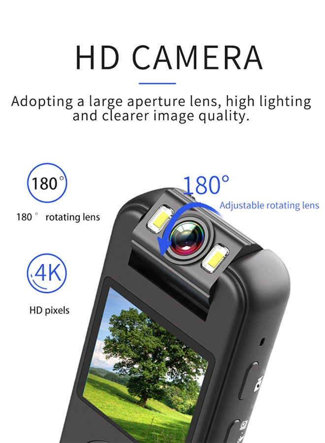 Ultra HD 4K Mini Camera Camcorder Video Recording WiFi ,Sports Camera , with 128G Card U3,180 rotating lens, Portable Small Digital Video Recorder Police BodyCam Infrared Night Vision Miniature Camcorder - Image 4