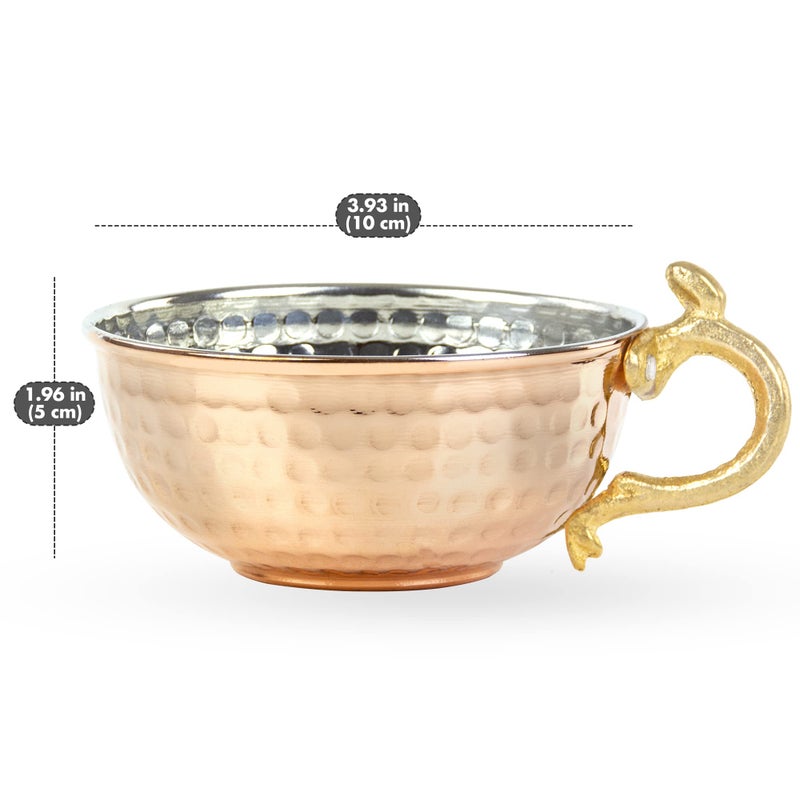JAIRESTONE Copper Shaving Bowl and Cup - Turkish Hand Hammered Shaving Bowl - Safety Razor and Brush Holder - Traditional Shaving Cup - Lather Bowl for Shaving - Barbers Shop Utensil - Image 2