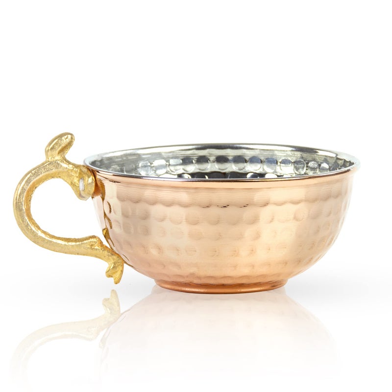 JAIRESTONE Copper Shaving Bowl and Cup - Turkish Hand Hammered Shaving Bowl - Safety Razor and Brush Holder - Traditional Shaving Cup - Lather Bowl for Shaving - Barbers Shop Utensil - Image 1