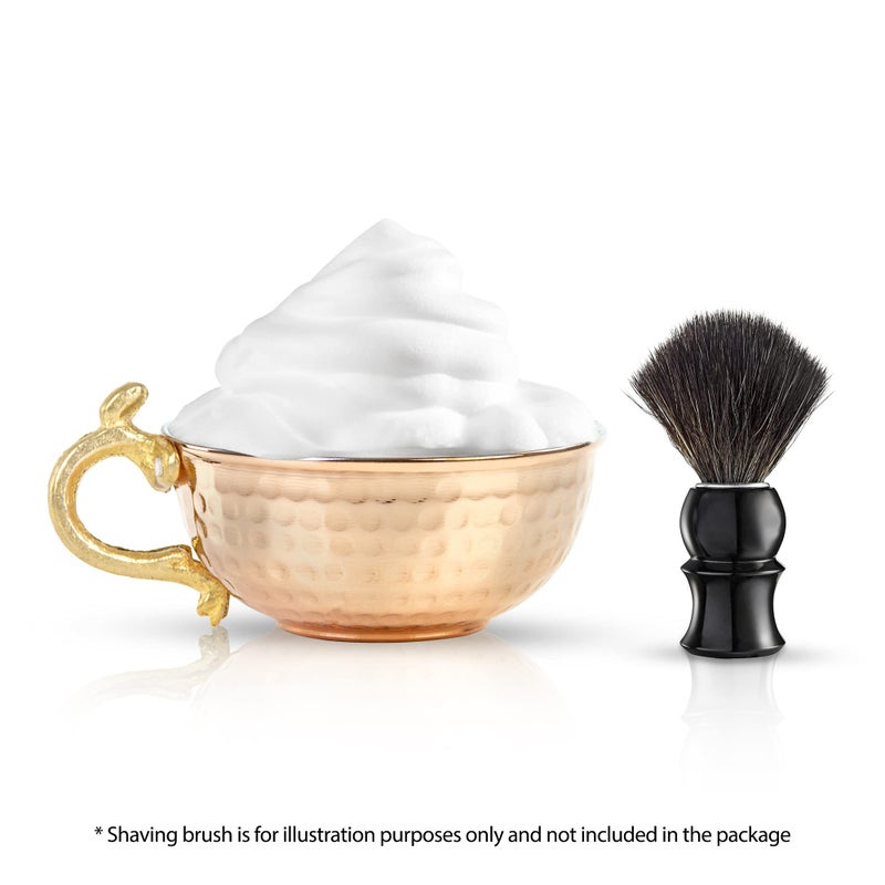 JAIRESTONE Copper Shaving Bowl and Cup - Turkish Hand Hammered Shaving Bowl - Safety Razor and Brush Holder - Traditional Shaving Cup - Lather Bowl for Shaving - Barbers Shop Utensil - Image 4