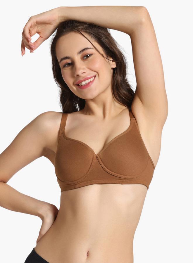 Zivame Adjustable Strap Detail Support Bra with Hook and Eye Closure - Image 1