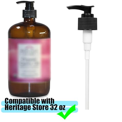gocola Replacement Pump Dispenser for 32 oz Castor Oil Bottles, Compatible with Heritage Store Castor Oil, Black, 2 Pack - Image 3