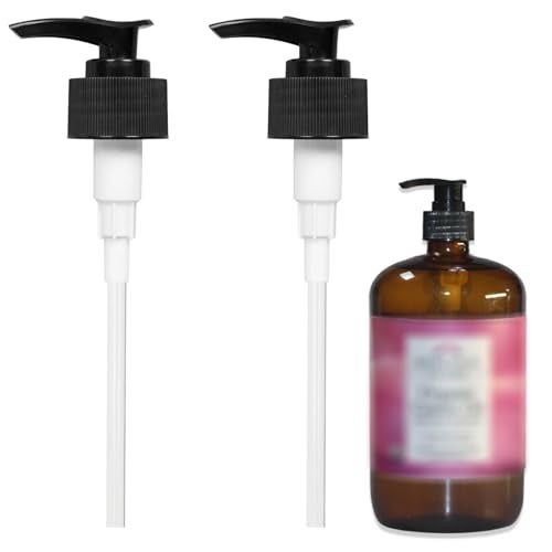 gocola Replacement Pump Dispenser for 32 oz Castor Oil Bottles, Compatible with Heritage Store Castor Oil, Black, 2 Pack - Image 1