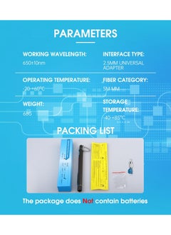 KASTWAVE 1 قطعة 10MW 10KM البصرية خطأ محدد الألياف البصرية VFL الألياف البصرية كابل اختبار مع 1 قطعة Singlemode 9/125um FC ذكر إلى LC شاحن أنثي  - Image 4