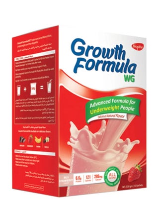 Growth Formula WG - Complete Supplement With Balanced Nutrition - 6.6g Protein - Helps to overcome underweight from age 13 to 50 years - Strawberry - 330g - 10 sachets - pzsku/Z31CFB75A6489B3BF2686Z/45/_/1670756538/587fc1b7-e593-4750-b5a6-e99a0603f733