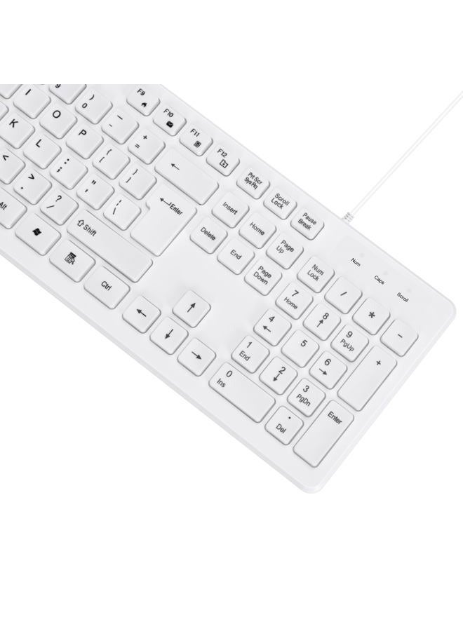 M MC Saite MCSaite Wired White USB 104 Keys Computer Keyboard with Stands,Waterproof - US Layout Compatible for Windows, PC, Laptop - Image 4