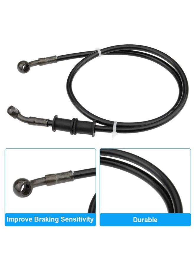 Mtsooning 1Pc Black Motorcycle Braided Steel Brake Clutch Oil Hoses Line Pipe (Oil Hose Length 90Cm) - Image 5