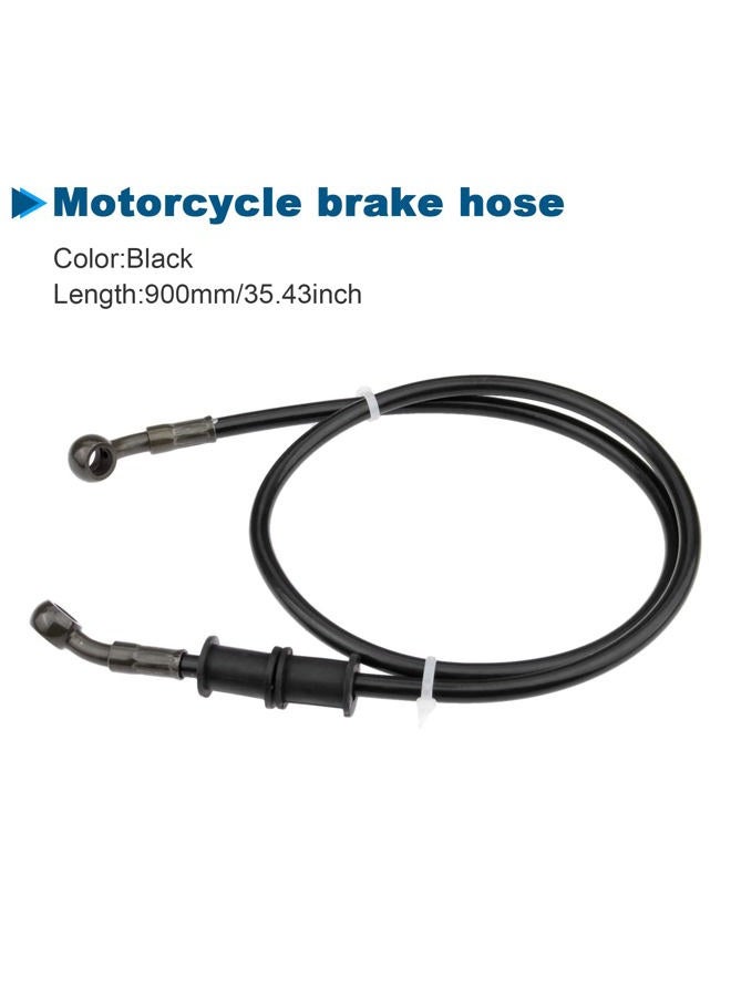Mtsooning 1Pc Black Motorcycle Braided Steel Brake Clutch Oil Hoses Line Pipe (Oil Hose Length 90Cm) - Image 2