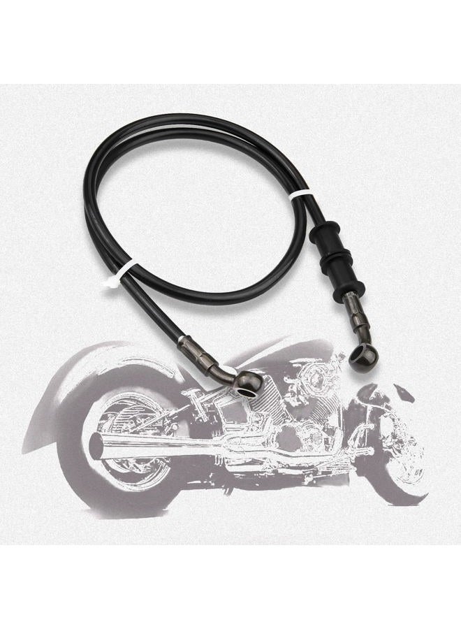 Mtsooning 1Pc Black Motorcycle Braided Steel Brake Clutch Oil Hoses Line Pipe (Oil Hose Length 90Cm) - Image 4