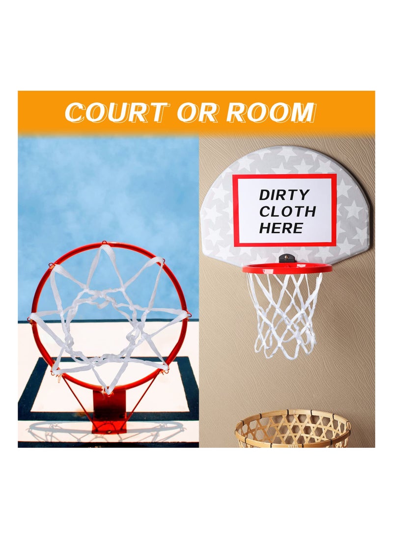 SYOSI - 2 Pcs Mini Basketball Net Replacement, SYOSI Nylon Basketball Net, Sports Basketball Hoop Net Outdoor Indoor Anti Whip Basketball Net for Kids Activity Supplies, 8 Loops - Image 1
