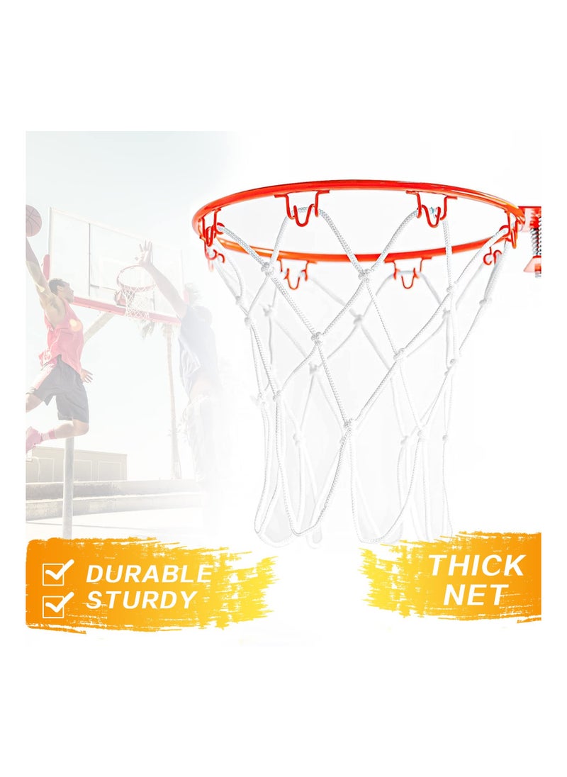 SYOSI - 2 Pcs Mini Basketball Net Replacement, SYOSI Nylon Basketball Net, Sports Basketball Hoop Net Outdoor Indoor Anti Whip Basketball Net for Kids Activity Supplies, 8 Loops - Image 1