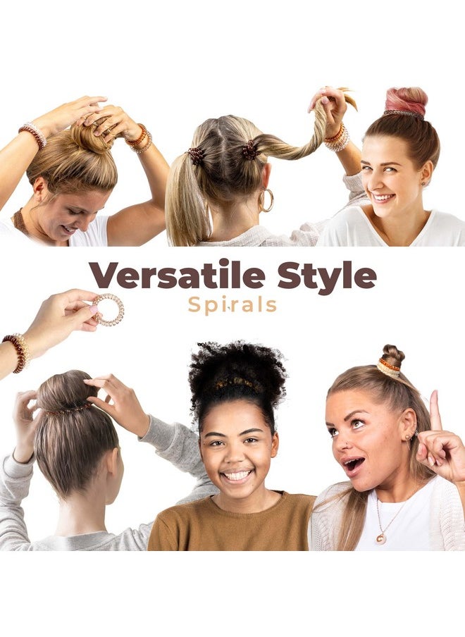 BASIC CONCEPTS Spiral Hair Ties (10 Pieces) Coil Hair Ties For Thick Hair Ponytail Holder Hair Ties For Women (Assorted Colors) No Crease Hair Ties Phone Cord Hair Ties For All Hair Types With Plastic Spiral  - Image 3