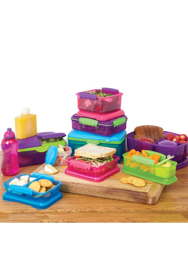 sistema Triple Split Lunch Box with Yogurt Pot Assorted Color 2 Liter (Multicolour) - Image 3