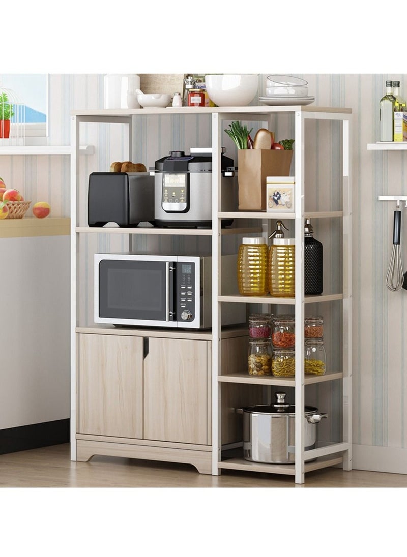 HomarKet 5-Tier Kitchen Storage Shelf Microwave Oven Stand Rack Spice Organizer with Storage Cabinet Large Storage Rack for Home Hotel Living Room Bathroom and Office  - Image 1