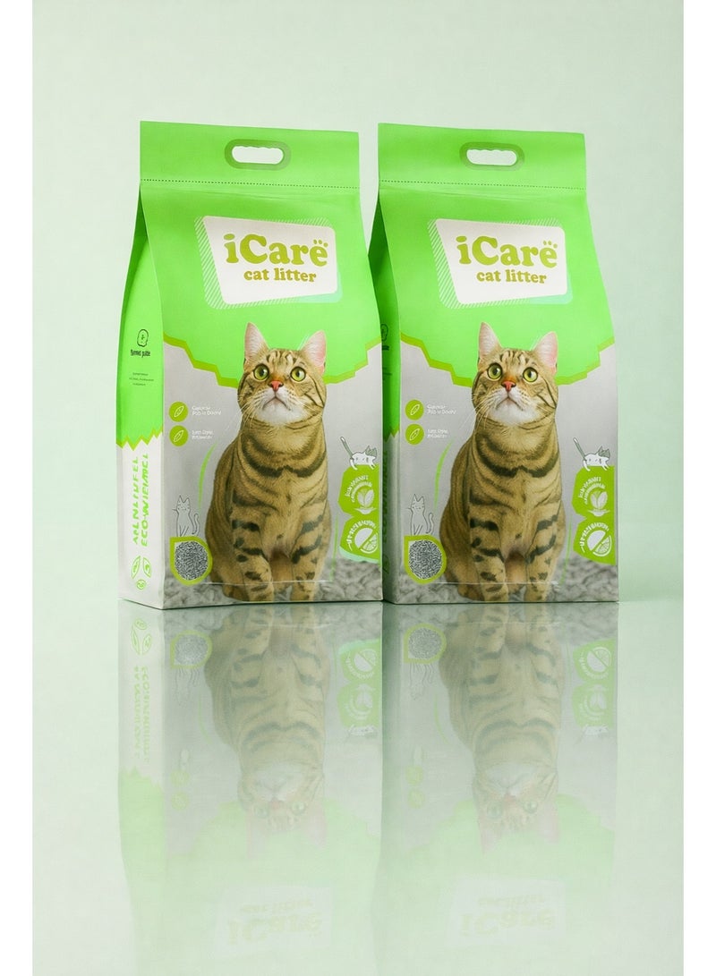 iCare 2PCs iCare Bentonite Cat Litter - Apple Flavour - 25L - Image 1