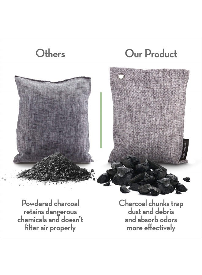 BASIC CONCEPTS Charcoal Odor Absorber for Strong Odor (Large, 4 Pack, 200g each), Bamboo Charcoal Air Purifying Bag Activated Charcoal Odor Absorber for Home, Closet, Shoe, Car Basement, Musty Odor Eliminator - Image 4