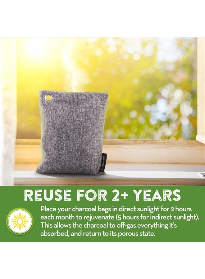 BASIC CONCEPTS Charcoal Odor Absorber for Strong Odor (Large, 4 Pack, 200g each), Bamboo Charcoal Air Purifying Bag Activated Charcoal Odor Absorber for Home, Closet, Shoe, Car Basement, Musty Odor Eliminator - Image 3