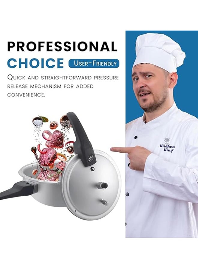 Kitchen King - 7Liters Kitchen King 2-in-1 Wok Pressure Cooker, Durable Build, Promotes Healthy Cooking, Heat Resistant Handles, CGRS, Pressure Indication & Control, Heavy Body, Easy Open & Close,  7 Liters Silver - Image 1
