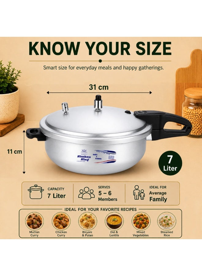 Kitchen King طنجرة ضغط 2 في 1 من Kitchen King، تصميم متين، تعزز الطهي الصحي، مقابض مقاومة للحرارة، مؤشر ضغط وتحكم، هيكل ثقيل، سهل الفتح والإغلاق، سعة 7 لتر - Image 2