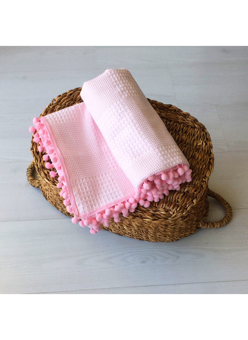 Waffle Patterned Pompom Baby Pique Blanket | 100X115 - pzsku/Z31CFF208F6A545BCE512Z/45/_/1725613537/0da522f3-e32c-4607-a50b-8dd980ca7b1b