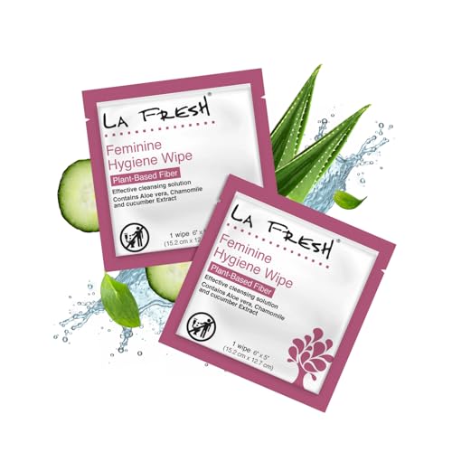 LA Fresh Feminine Wipes with Aloe Vera, Chamomile Extract, Cucumber, and Vitamin E - Pack of 50 ct Wipes for Women - Image 1