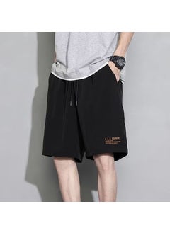 Sports Shorts Mens Fashionable Brand Summer Thin Five-point Pants Fashionable Outer Wear American Casual Pants Loose Large Size Basketball PantsK181-ice silk shorts [black]] K181-ice silk shorts [black]]