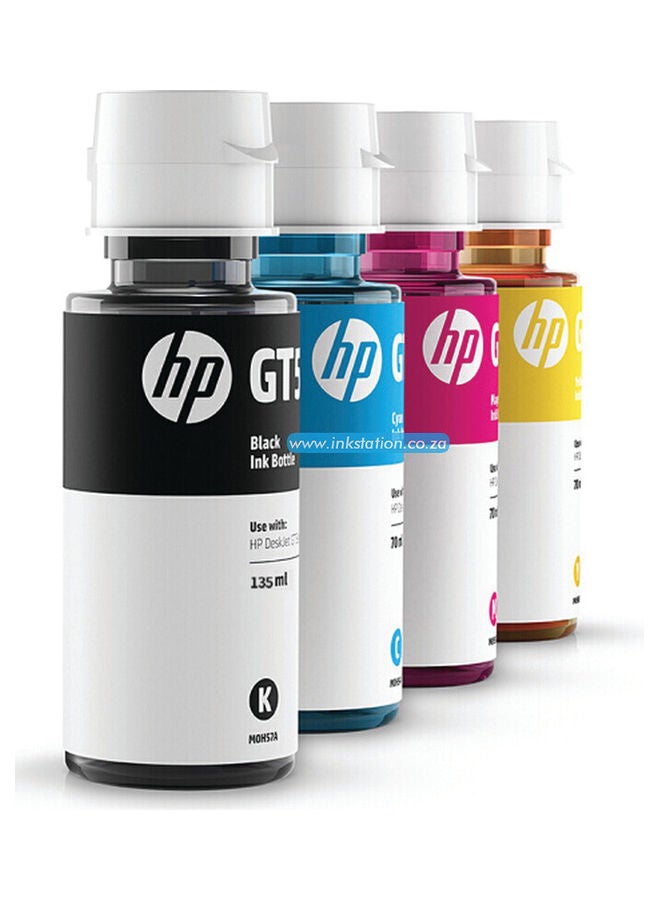 HP GT53XL (أسود) + GT52 (سماوي، أصفر، أرجواني) حزمة من 4 حزم متعددة الألوان متعدد الألوان - Image 2