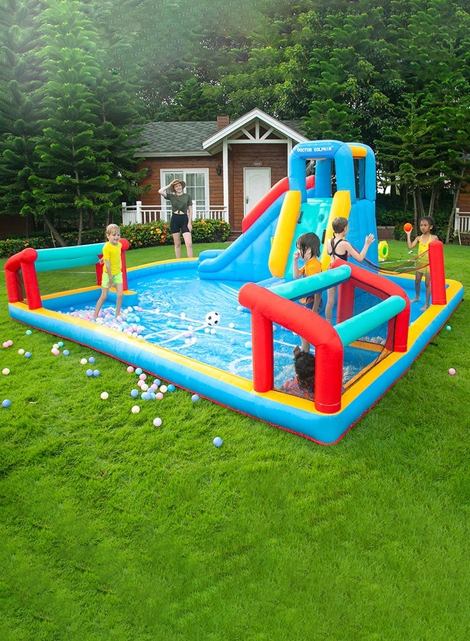 JSAITOYS N11530 Kids Party Game Air Bouncer Inflatable Bounce House Bouncy Castle Jumping Castle With Slide Combo - Image 2